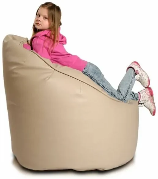 INTERMEDIC SK - Sedací vak Star 85x90 cm | ergonomický dizajn s podrúčkami, 300 l Farba: E03 - Oranžová svetlá (ekokoža)