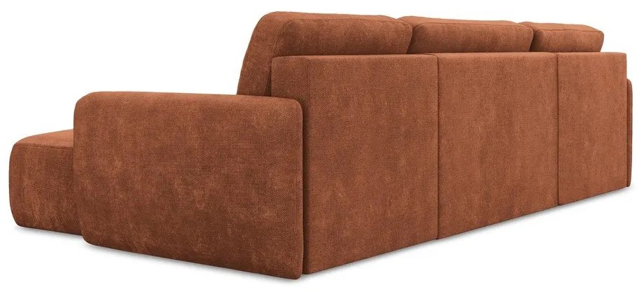 Terakotová ženilková rozkladacia/s úložným priestorom rohová pohovka (do tvaru "U") Lilo – Makamii