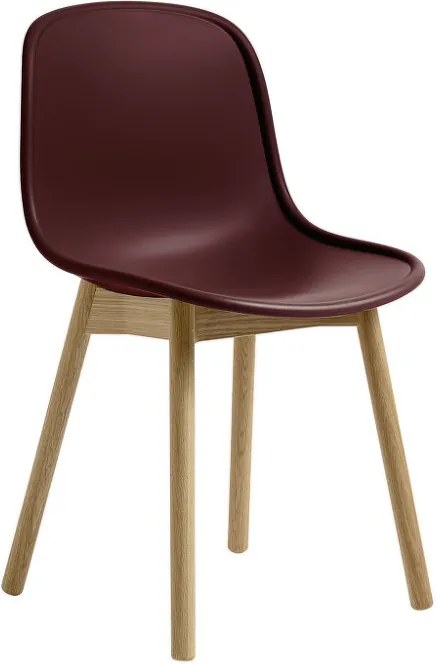 HAY Stolička Neu 13 Matt Lacquered Solid Oak, bordeaux