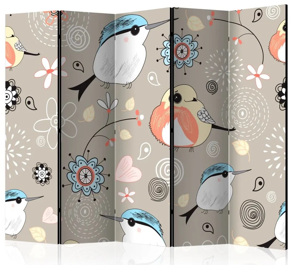 Artgeist Paraván - Natural pattern with birds [Room Dividers]