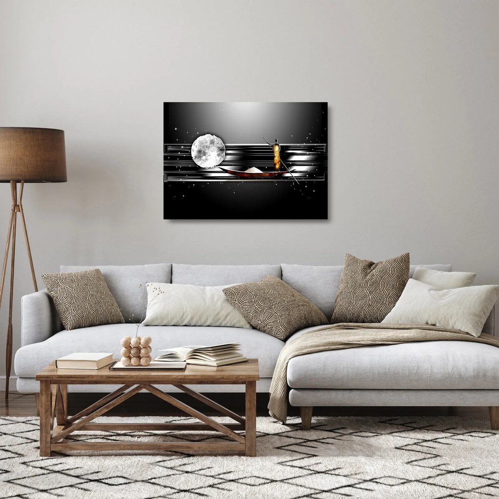 Sklenený obraz starovekej dobovej maľby (70x50 cm)
