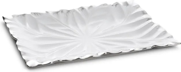 Dekoratívny podnos NIRA 01 biely / strieborný