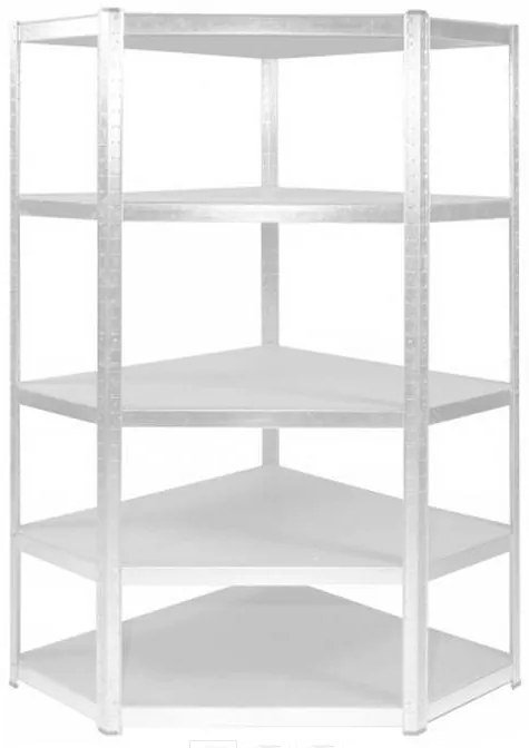 Pozinkovaný rohový regál 180x90x30, 5 políc, nosnosť 875kg