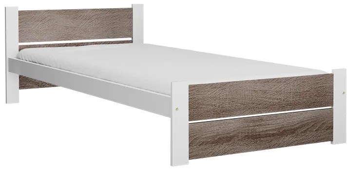 Posteľ IKAROS DOUBLE 90 x 200 cm, biela/dub hľuzovka Rošt: S latkovým roštom, Matrac: Matrac COCO MAXI 20 cm