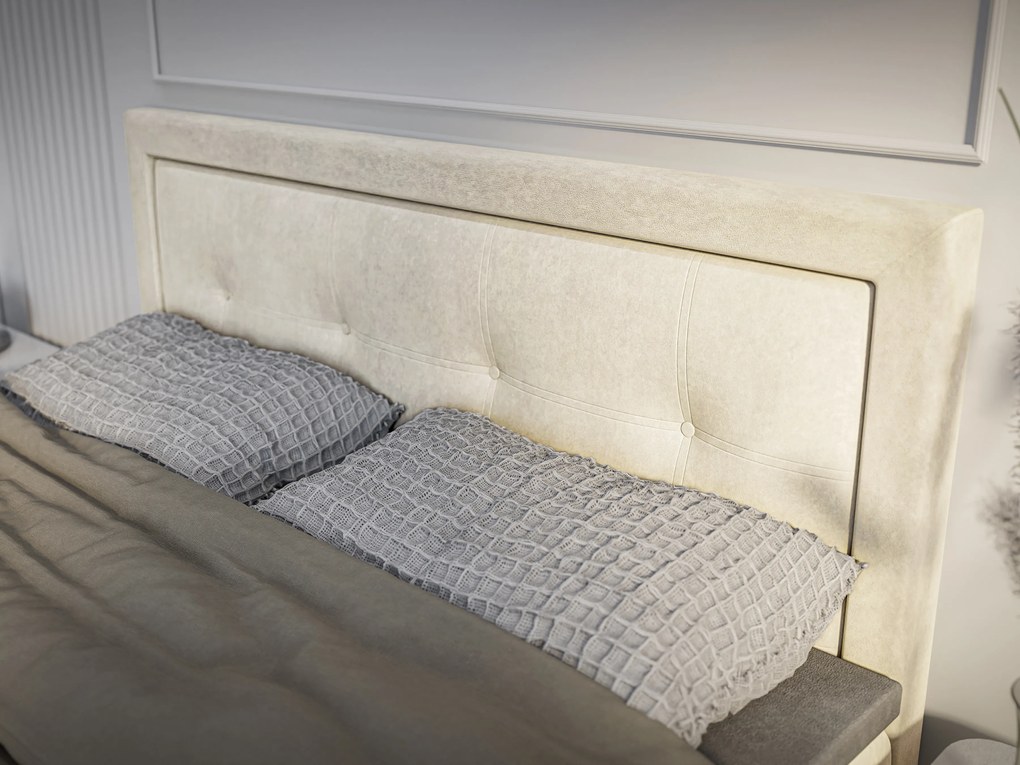 Kontinentálna posteľ 120 cm Veronica (krémová) (s matracom a úl. priestorom). Vlastná spoľahlivá doprava až k Vám domov. 1043453