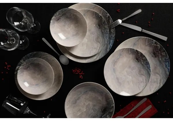 Jedálna súprava 24 ks hnedá/porcelán