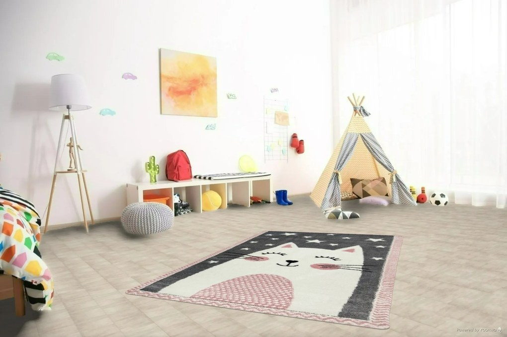 Vopi, Detský koberec Kiddo F0132 pink, 160x230, ružová, detská izba