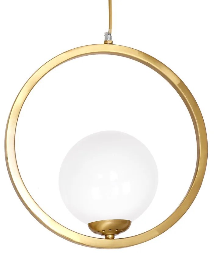 Závesné svietidlo Vienna, 1x biele sklenené tienidlo, c