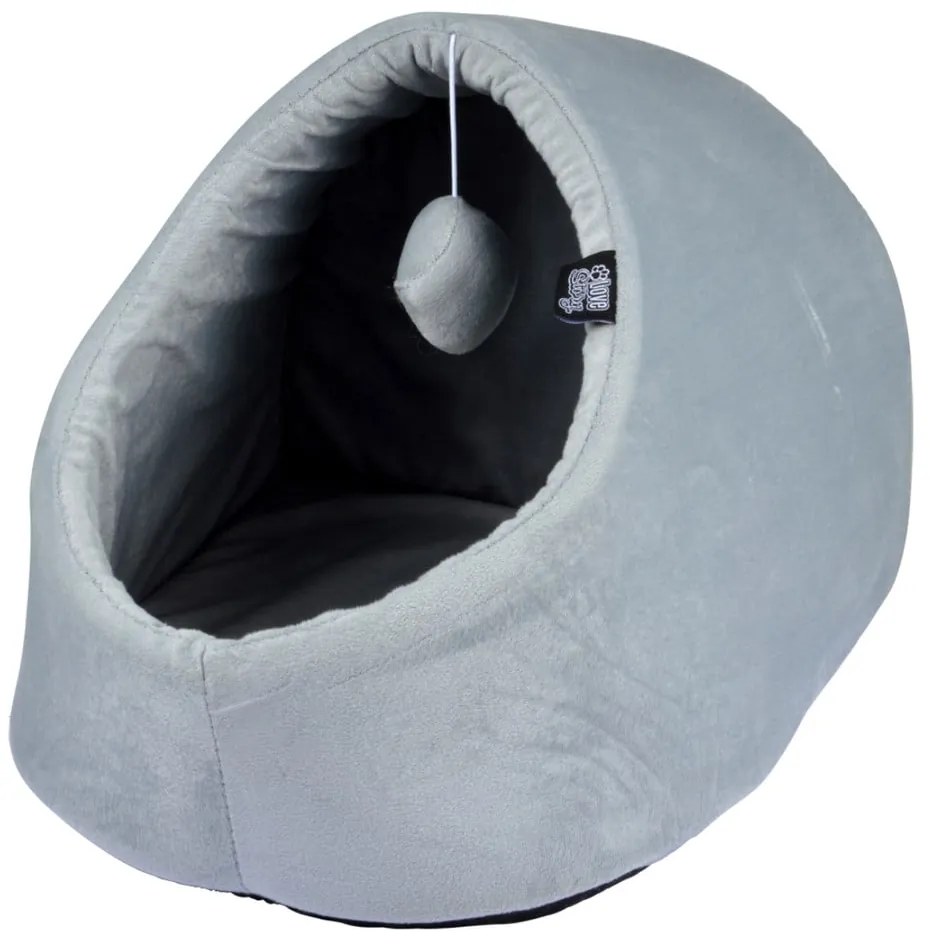 Sivý kukaň pre mačku 38x35 cm – Love Story