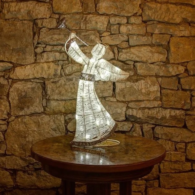 DECOLED LED světelný anděl 50 cm, ledově bílá s Flash efekem, IP44