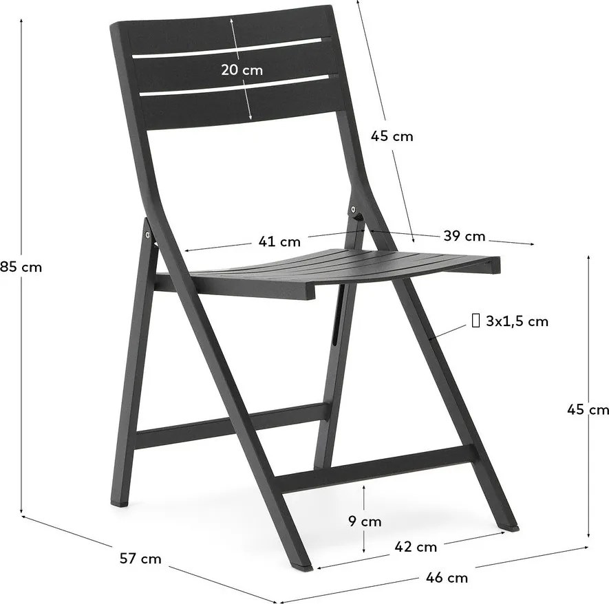 Čierna kovová záhradná stolička Torreta – Kave Home