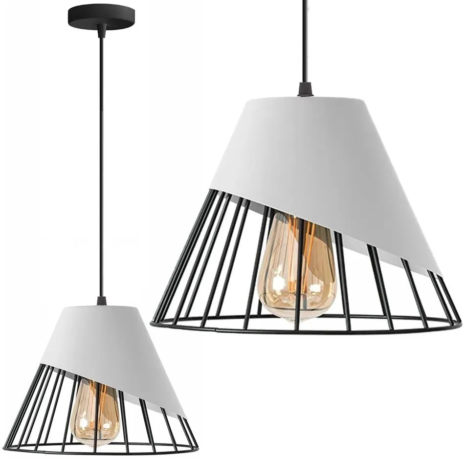 Toolight - závesná stropná zrkadlová lampa E27 60W APP228-1CP, čierna-biela, OSW-00888