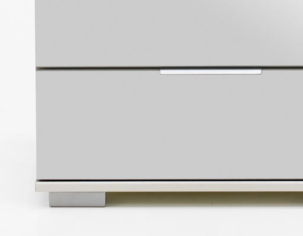 Nočný stolík Easy Plus, biely/zrkadlo