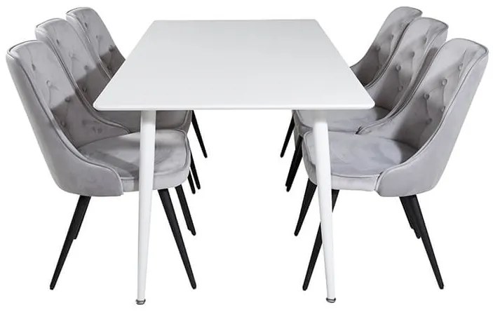 Polar Velvet Lyx stolová súprava biela/sivá