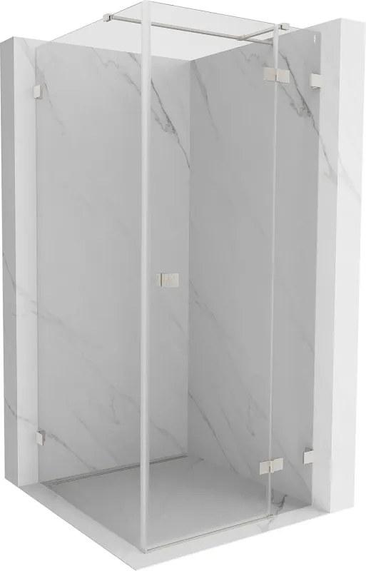 Mexen Lunar T, výklopný sprchový kút pravý 120 x 120 cm, 8mm číre sklo, oceľový profil, 834T-120-120-97-00-P
