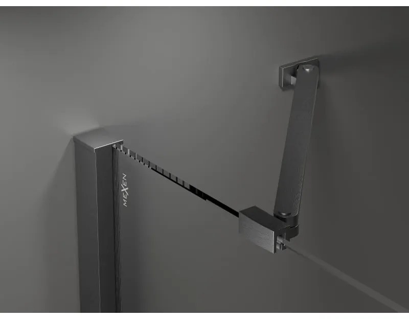 Mexen Velar Duo, posuvné dvere do otvoru 150x200 cm, 8mm číre sklo, grafitová matná, 871-150-000-02-66