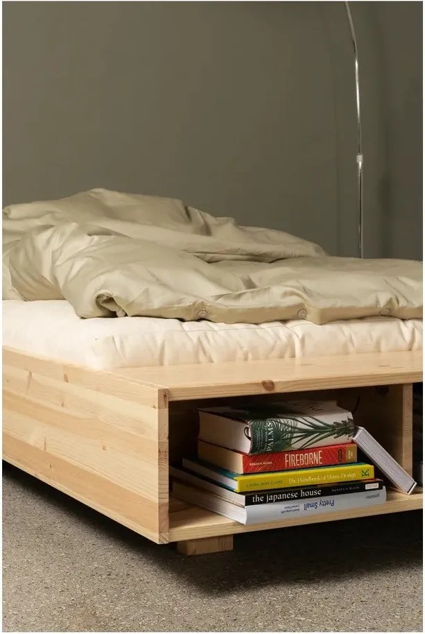 Jednolôžková posteľ z borovicového dreva bez čela s roštom 90x200 cm v prírodnej farbe Merge – Karup