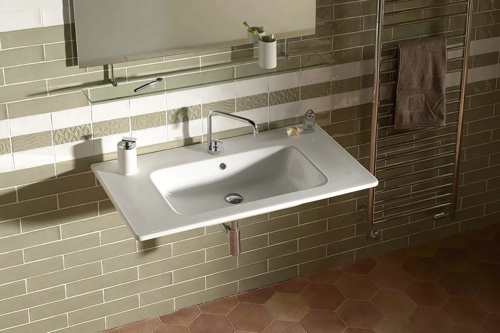 GSI GSI, PURA keramické umývadlo Slim 122x46cm, bez otvoru, biela ExtraGlaze, 8887011