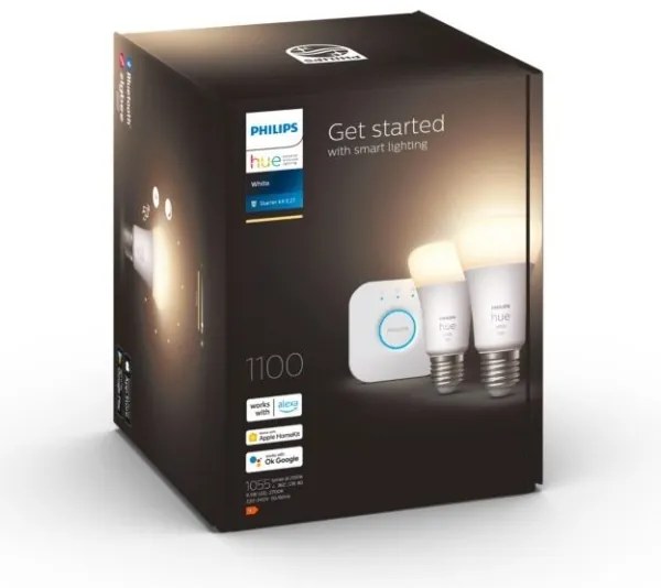 Základná sada Philips Hue WHITE 2xE27/9,5W 2700K +  zariadenie k prepojeniu