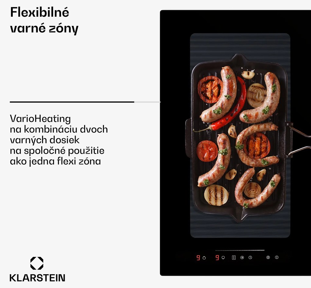 Klarstein Full House 77 Down Air System, indukčná varná doskA digestor, 477 m³/h, EEC A