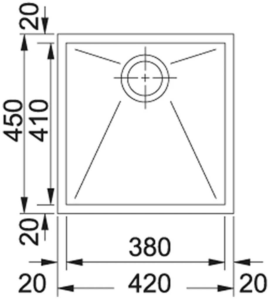 Franke Planar PPX 110-38, 420x450mm, nerezový drez 122.0502.932