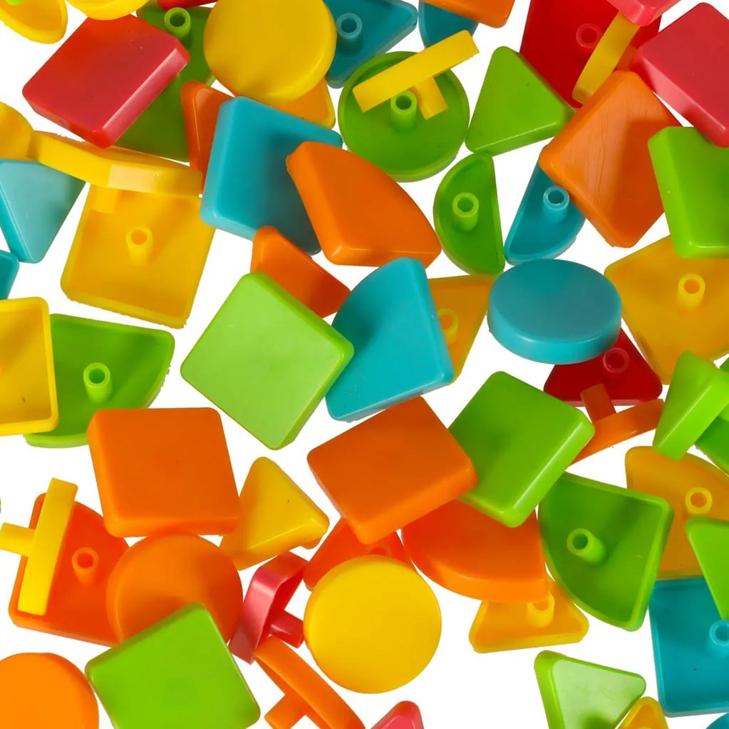 KIK Geometrická mozaika – kreatívna skladačka s tvarmi, 170 dielov, 5 farieb, pre deti 3+