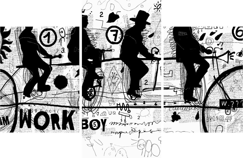 Obraz - Tímová práca, jazda na bicykli (90x60 cm)