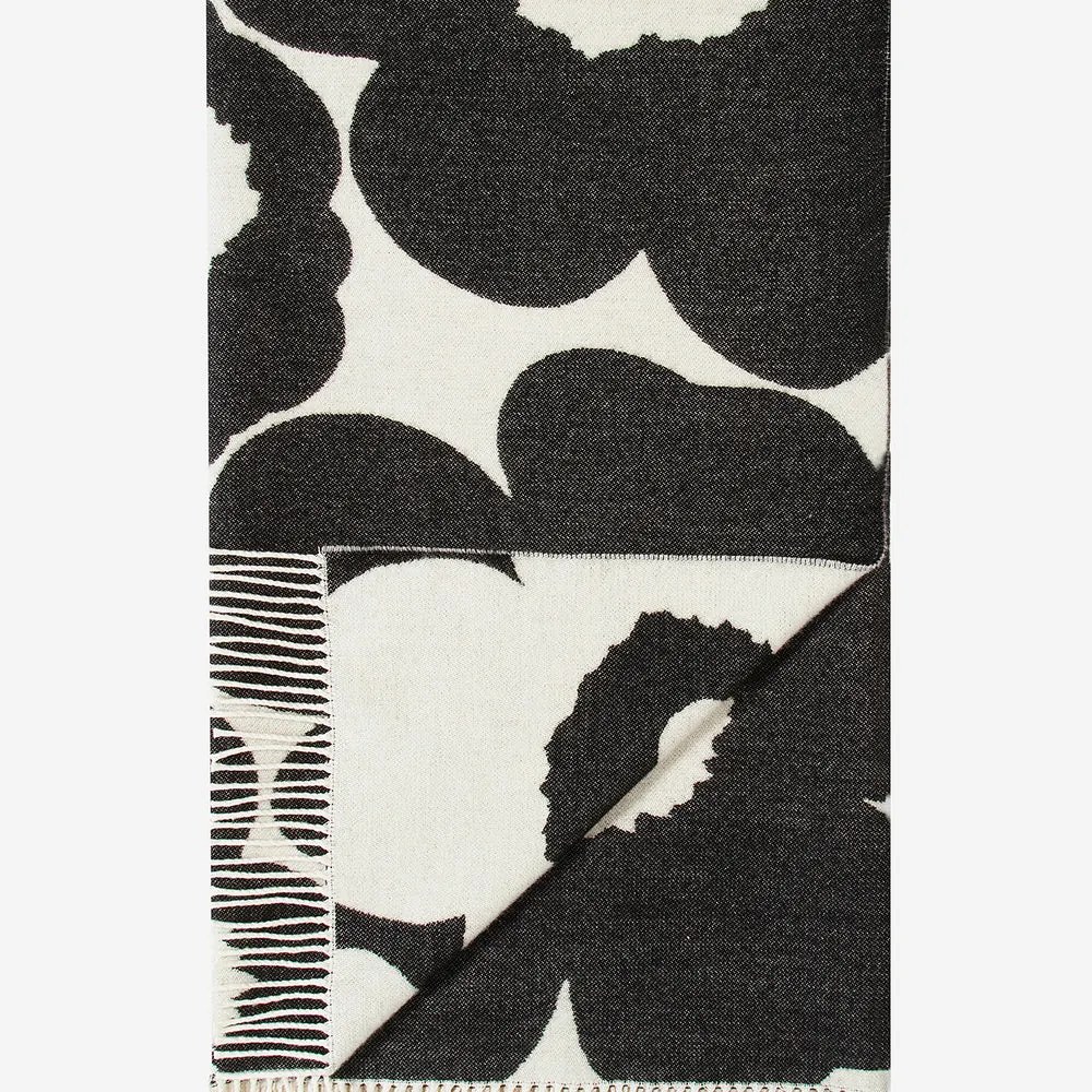 Marimekko Vlnená deka Unikko 130x180cm čierna