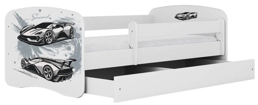 Dětská postel Babydreams závodní auto bílá