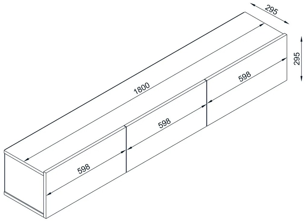 DOMEL TV stolík, biely s LED