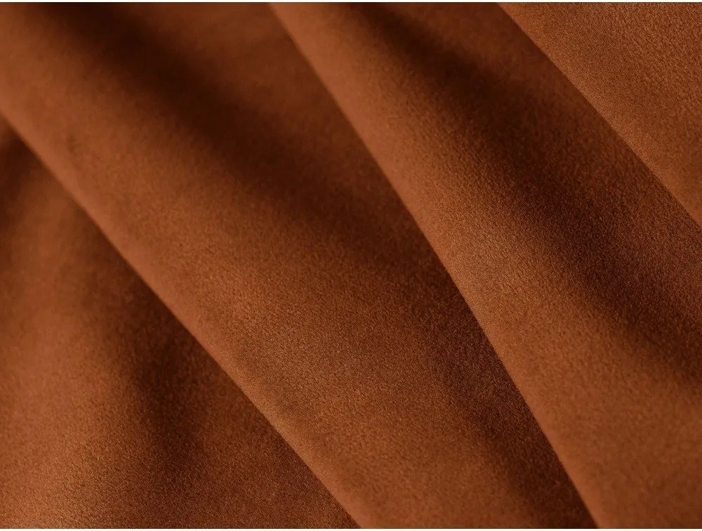 Zamatová rohová pohovka v terakotovej farbe (ľavý roh/s leňoškou) Naomi – Micadoni