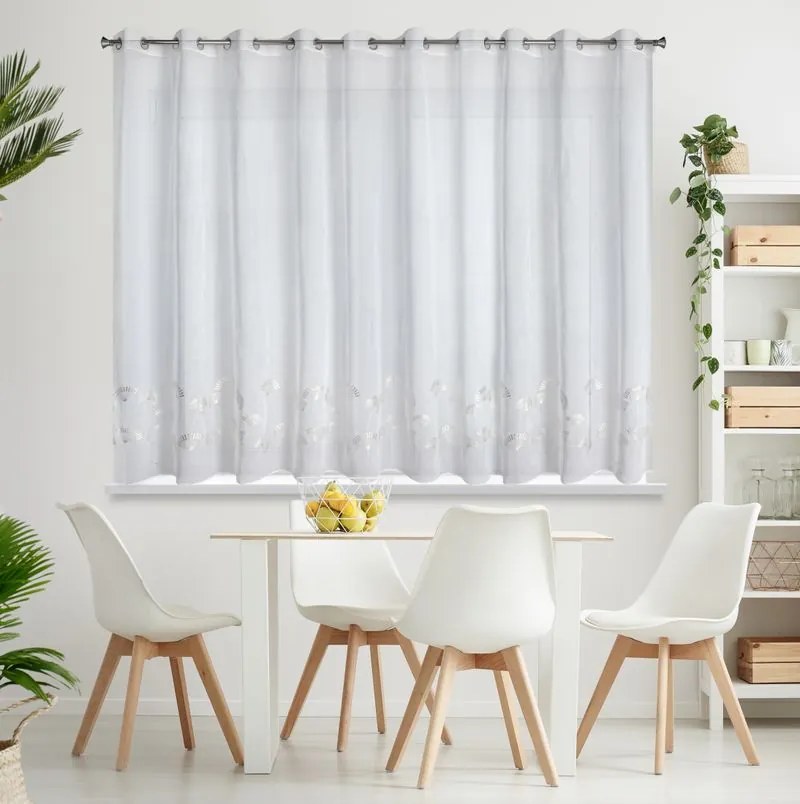 Eurofirany Biela záclona na krúžkoch ARLES 300x150 cm