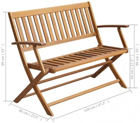 vidaXL Záhradná lavička s podložkou 120 cm akáciový masív-