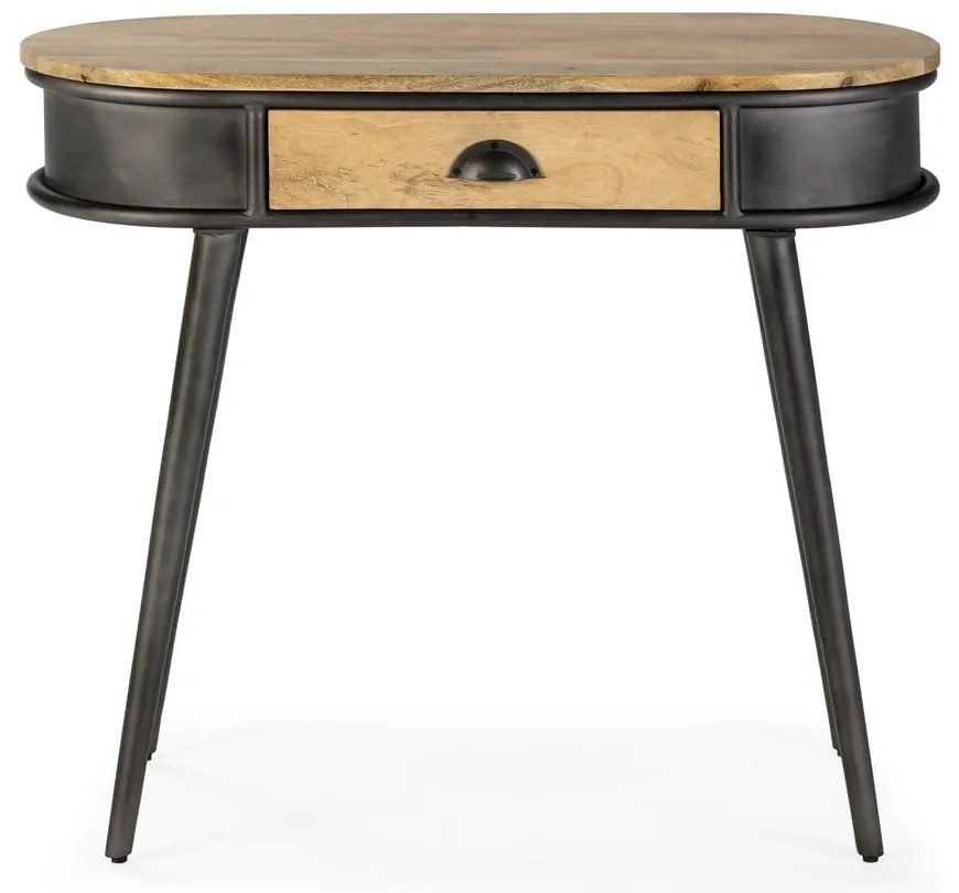 Čierny/v prírodnej farbe konzolový stolík 38x90 cm Delhi – MOME