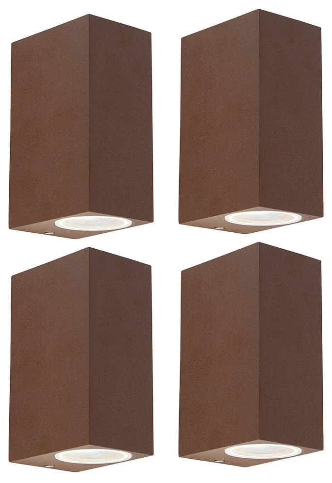 Sada 4 nástenných svietidiel hrdzavo hnedá 2-žiarovková IP44 - Baleno I