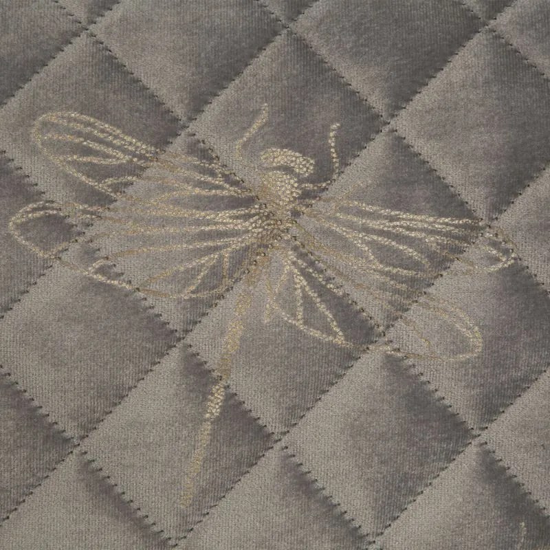 EUROFIRANY Zamatový prehoz, vyrobený technikou "hot press" s potlačou fólie 170 cm x 210 cm strieborná 100 % polyester Rozmery textílií: 170 cm x 210 cm