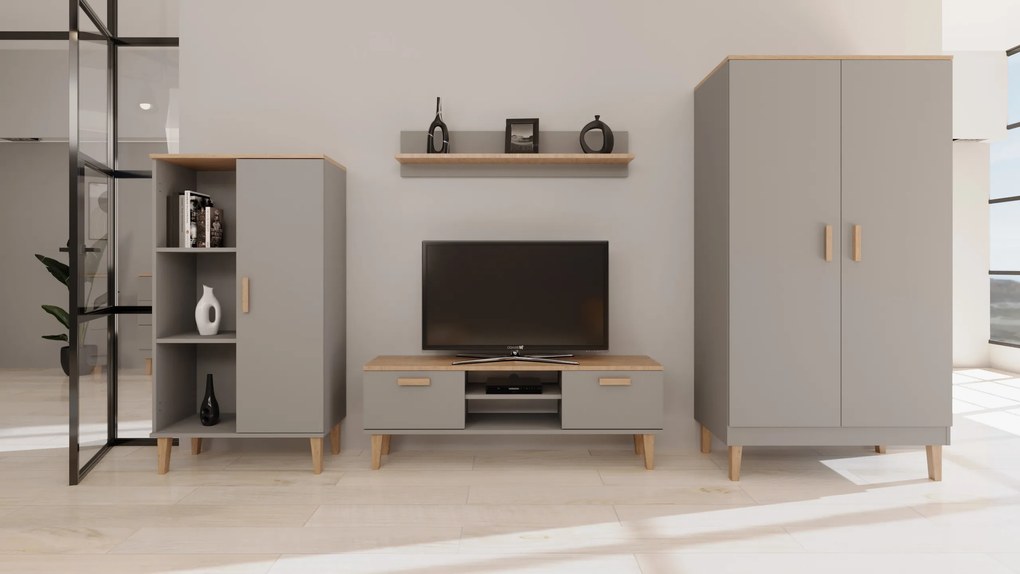 Sivá obývacia izba DENVER s TV stolíkom 120 cm