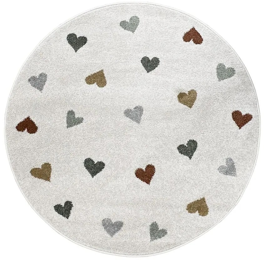 Koberec Frisee Sound Kids 1,2/1,2 kruh 40455 660 krémový