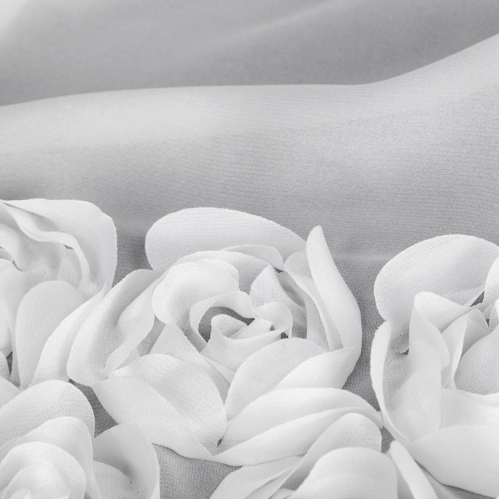 ZÁCLONA NA PÁSKE EVA MINGE ROSES7 140X270 CM BIELA