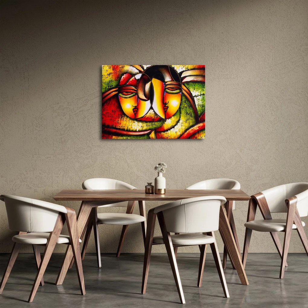 Obraz - Olejomaľba, abstraktné tváre (70x50 cm)