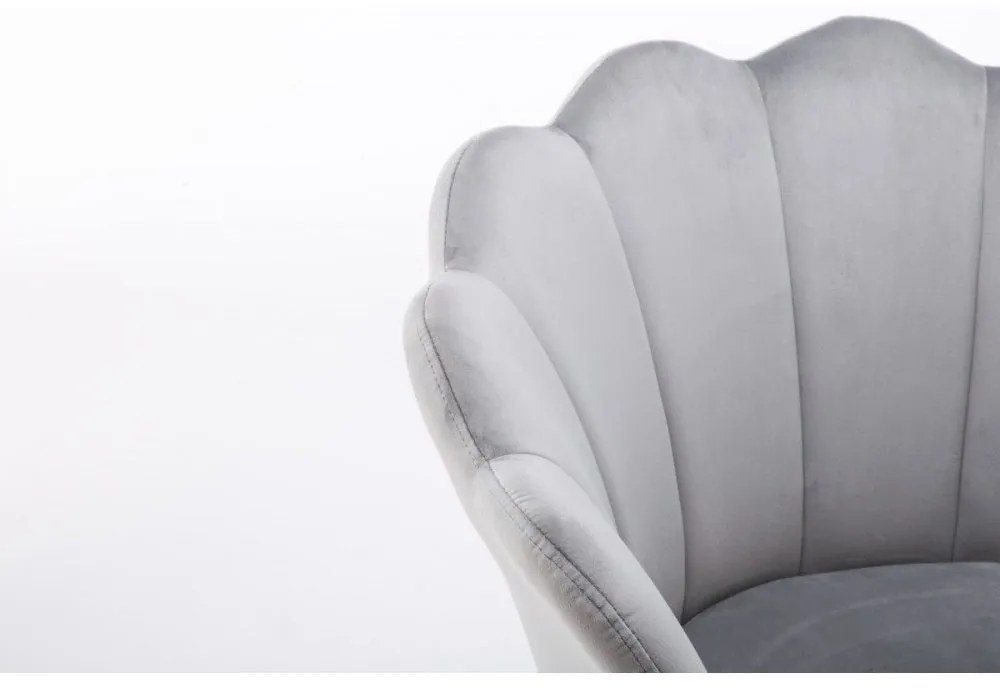 LuxuryForm DESIGN Kreslo FREY VELUR s čiernymi nohami - svetlo šedé
