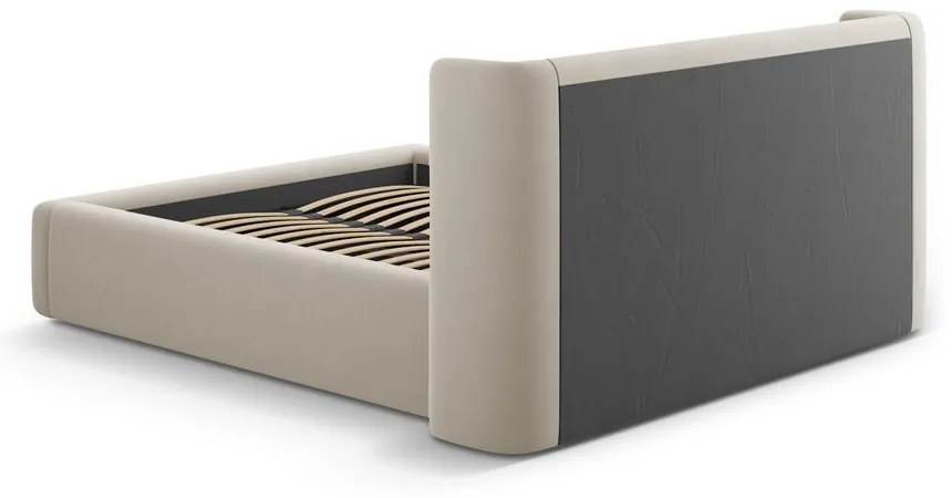 Béžová čalúnená dvojlôžková posteľ s úložným priestorom s roštom 160x200 cm Jason – Windsor & Co Sofas