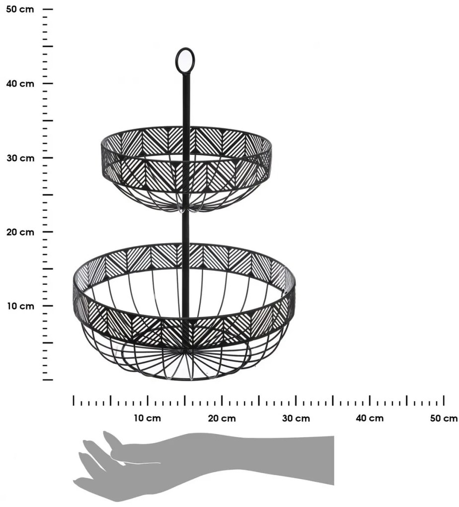 Dvojposchodový kôš na ovocie Frieze