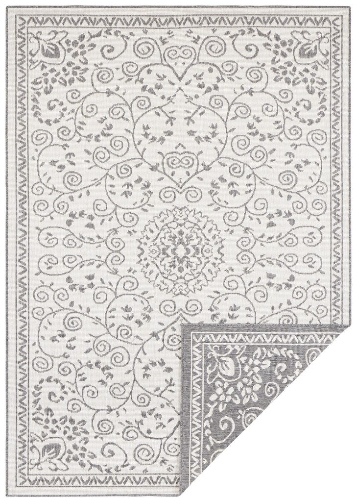 NORTHRUGS - Hanse Home koberce Kusový koberec Twin Supreme 103866 Leyte Grey/Cream – na von aj na doma - 200x290 cm