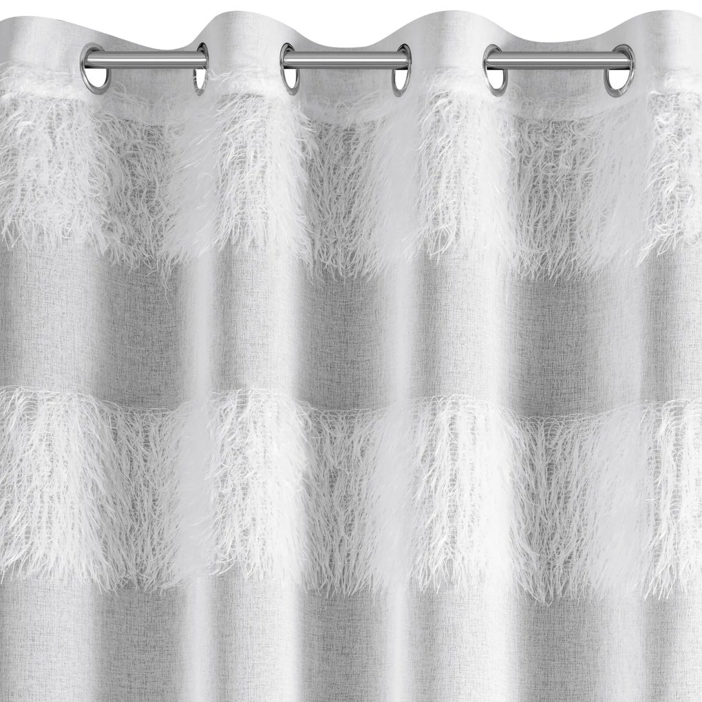 ZÁCLONA NA KRÚŽKOCH MARGARET1 140X250 CM BIELA