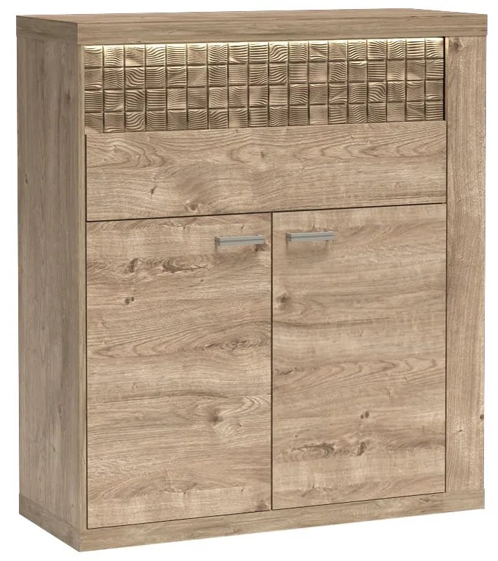 Komoda Nature 06 (s LED osvetlením) (dub ribbeck). Akcia -21%. Vlastná spoľahlivá doprava až k Vám domov. 1057910