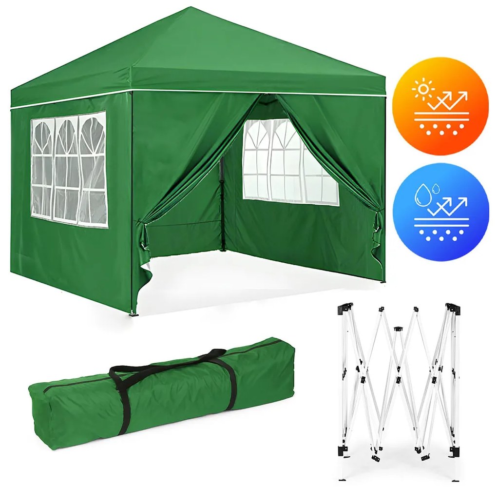 Záhradný pavilónový stan 3x3 m, automaticky rozkladací, MultiGarden