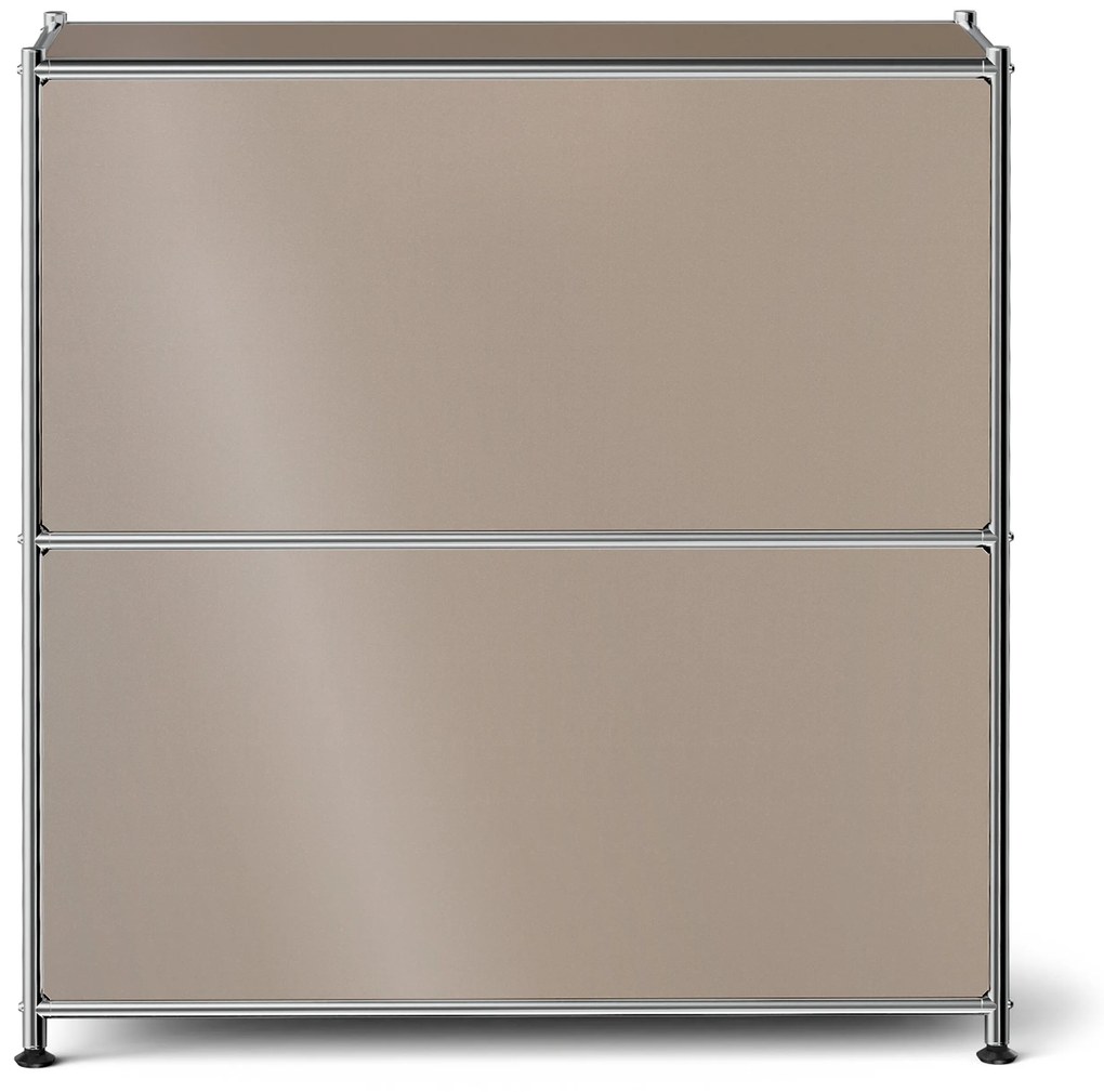 Kovová komoda »CN3 Slim Line« s 2 výklopnými priečinkami, hnedosivá