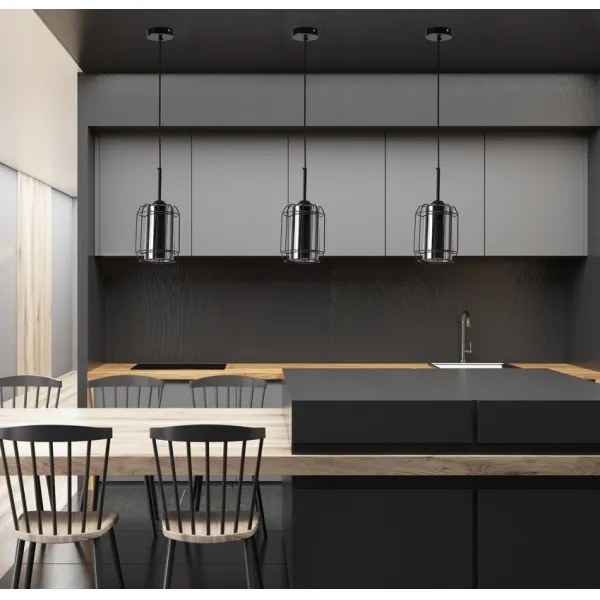 Luster na lanku JONERA 1xE27/40W/230V čierna