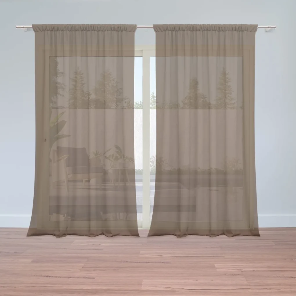 Sablio Záclony Čokoládovohnedá: 2ks 150x250cm